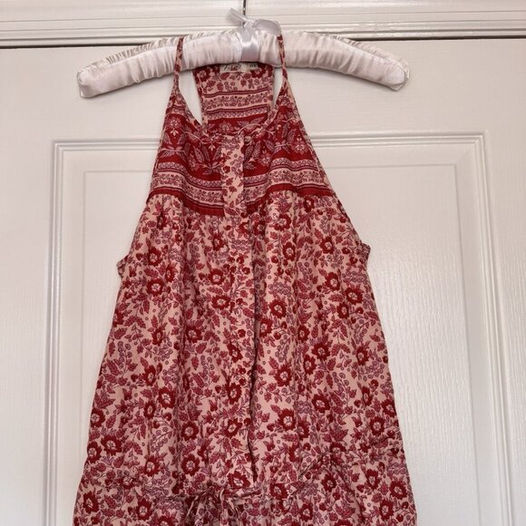 Faherty Adella Floral Jumpsuit Size XS Red Pink Pockets Resortwear - Picture 7 of 15